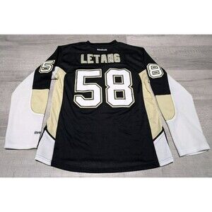 Kris Letang Premier Jersey Pittsburgh Penguins NHL Reebok Black Womens Sz L